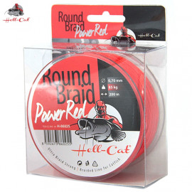 Hell-Cat Splétaná šňůra Round Braid Power Red 200m|0,70mm, 85kg