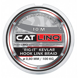 Návazcová šňůra CATLINQ Kevlar Hooklink Braid 0,80mm/100kg/10m