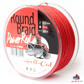 Hell-Cat Splétaná šňůra Round Braid Power RED 200m/0,80mm/100kg