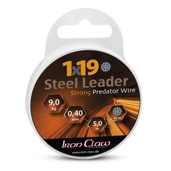 Iron Claw ocelové lanko potažené 1x19, 9 kg černé-8014609