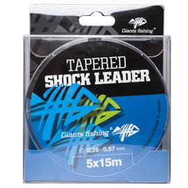 Giants fishing Ujímaný šokový vlasec Tapered Shock Leader 5 x 15 m / 0,26 - 0,57 mm