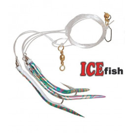 ICE FISH Návazec treskový papriky holografické 4/0  0,9mm 150cm - 2 háčkový
