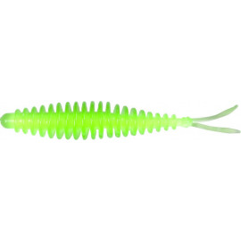 ZEBCO - T-Worm v-tail červ chilli-sýr UV zelený/oranžový 65mm/6ks